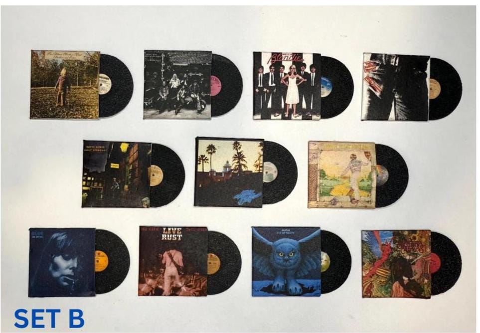 1:12 Miniature 70's Classic Rock Vinyls