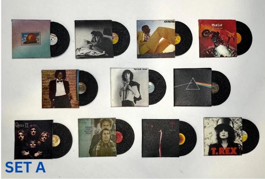 1:12 Miniature 70's Classic Rock Vinyls