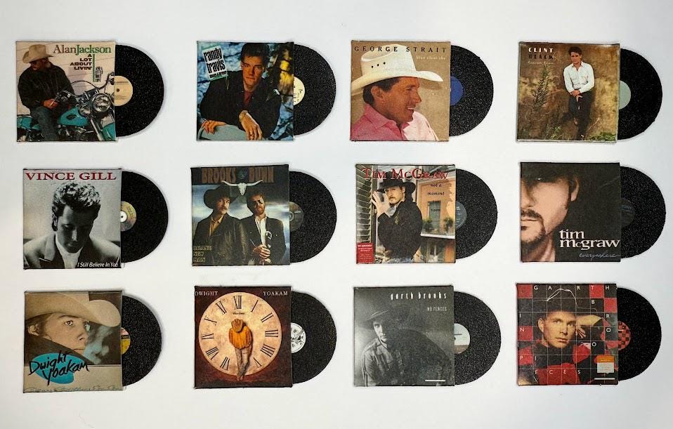 1:12 Miniature Men of ’90s Country Vinyls